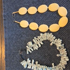 Artisan Cream and White Women's Necklace Set